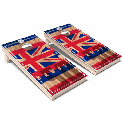 Ensemble de planches de cornhole composites toutes saisons Hawaii State Flag 2.0