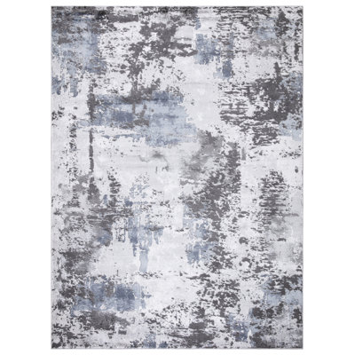 Tapis gris pacifique à motif abstrait Pacific