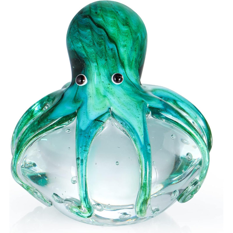 Hand blown glass octopus statue