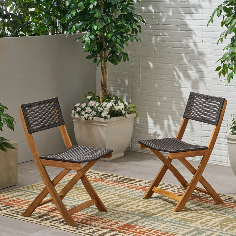 Ensemble de 2 chaises de bistro d'extérieur, Brun