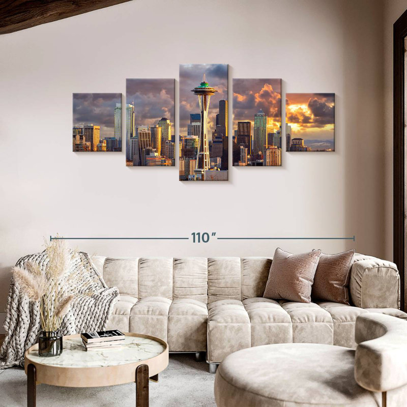  «Seattle Skyline», H 42 po x l 92 po