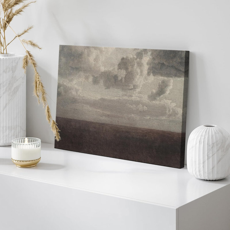 Bureau de chambre à coucher pastel orage pastel paysage nature beaux-arts grand mur photos, Toile tendue