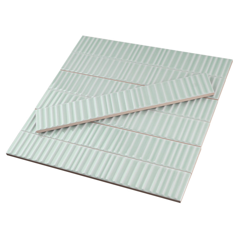Nova 1.97 in. X 11.81 in. Polished Ceramic Subway Wall Tile, Fern Green Décor