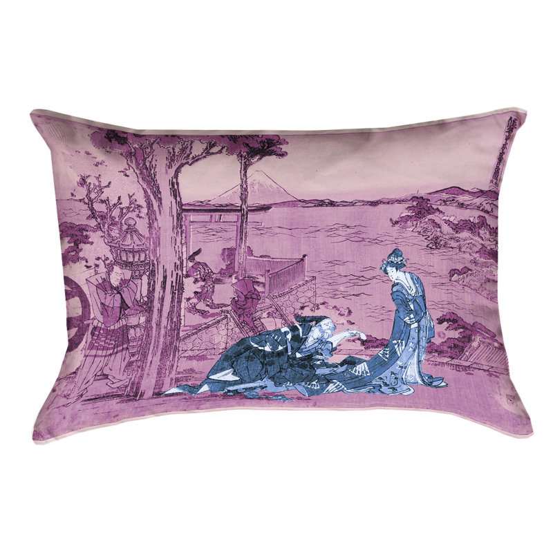 Housse de coussin Katsushika Hokusai, Bleu / rose