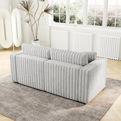 Gris 75,6 po modulaire. Conception tendance et sièges confortables. À assembler dans différentes configurations pour la chambre à coucher et le salon 2 Extraordinairement confortable. Structure en métal et bois massif. Éponge haute.
