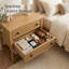 Ensemble de table de chevet moderne 22 po avec 2 tiroirs à fermeture en douceur, placage de chêne, pieds en bois massif, assemblage rapide sans outils, table de chevet avec rangement, table de bout minimaliste-1935035895-1939095148