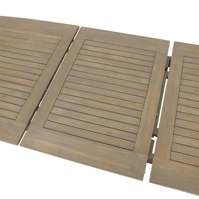 Table de salle à manger d'extérieur extensible en bois d'acacia (table incluse seulement), Gris