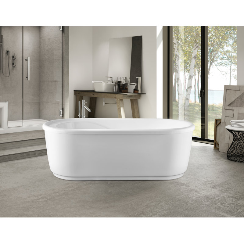 59" x 29.5" Freestanding Soaking Bathtub, 22.88" H x 59" L x 29.5" W