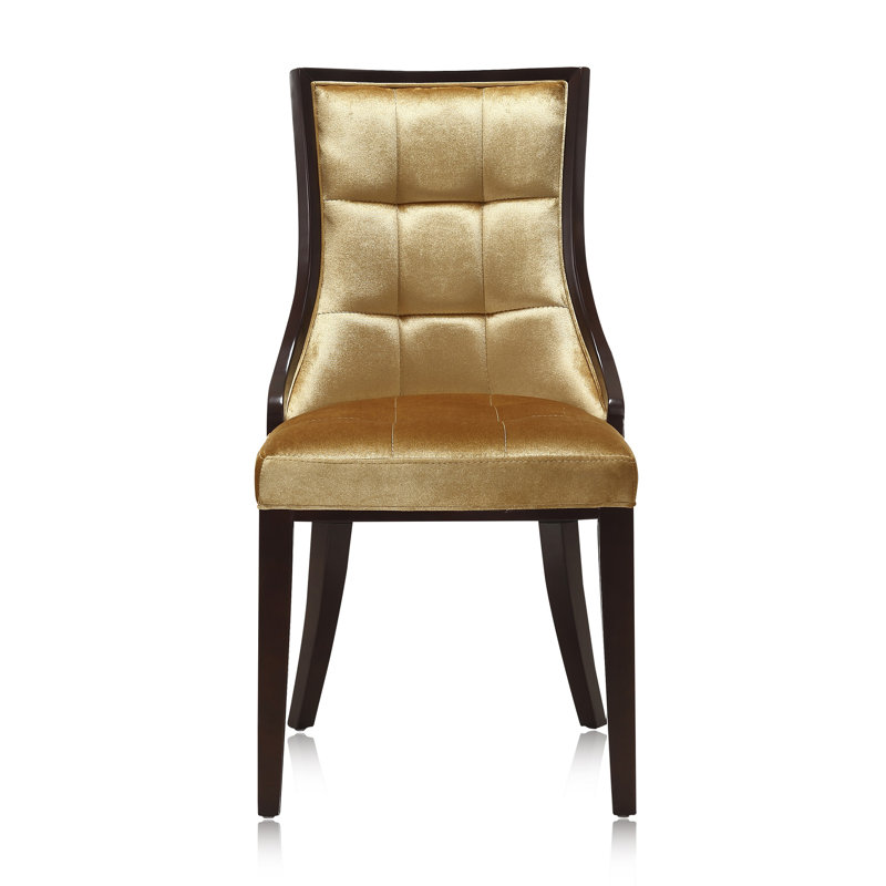 Verduzco Upholstered Side chair, Antique Gold, 1