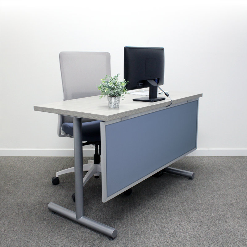 Panneau de modestie acoustique fixé au bureau, Tombée de la nuit, Aluminium, H 12 po x l 48 po x P 0,63 po