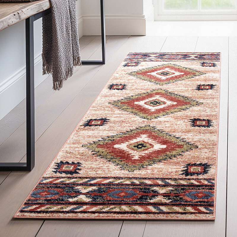 Tapis à motif médaillon Well Toven, Tapis de couloir 2 pi 7 po x 9 pi 10 po
