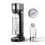 Sparkling Water Maker, Soda Maker with 4 Fizz Settings, Compatible with CO₂ Cylinders, Includes 0.5 L and 1 L PET Bottles, Safety Valve, Black