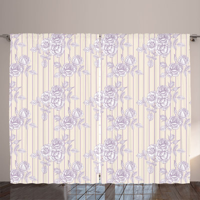 Polyester Semi Sheer Curtain Pair