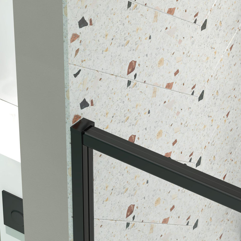 Porte de douche en verre 38-42 "x H 71", Noir mat
