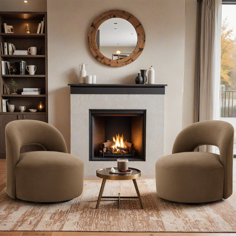 Fauteuil d'appoint pivotant 32 po Denison, Vesper Tabbcco
