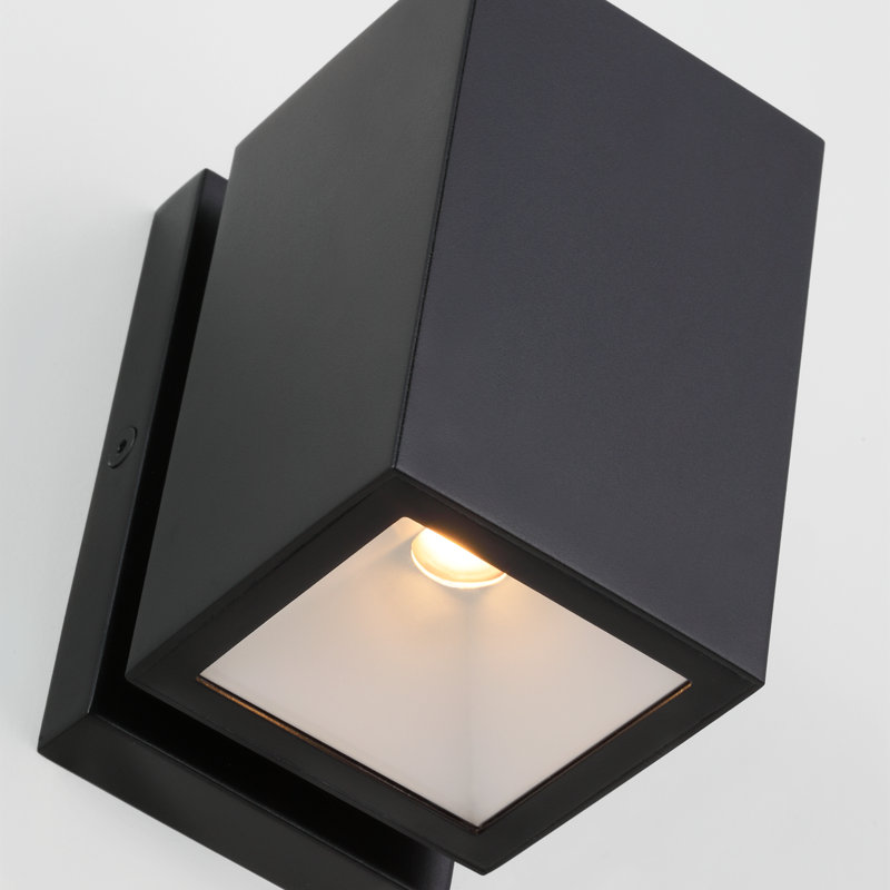 Sean Lavin Pressa 2-light outdoor square small wall sconce light in black finish with glass shades, Black