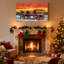 «Christmas Winter Wagon Christmas Lights Sunset Snowscape», ensemble de 3 impressions d'art sur toile-461076698