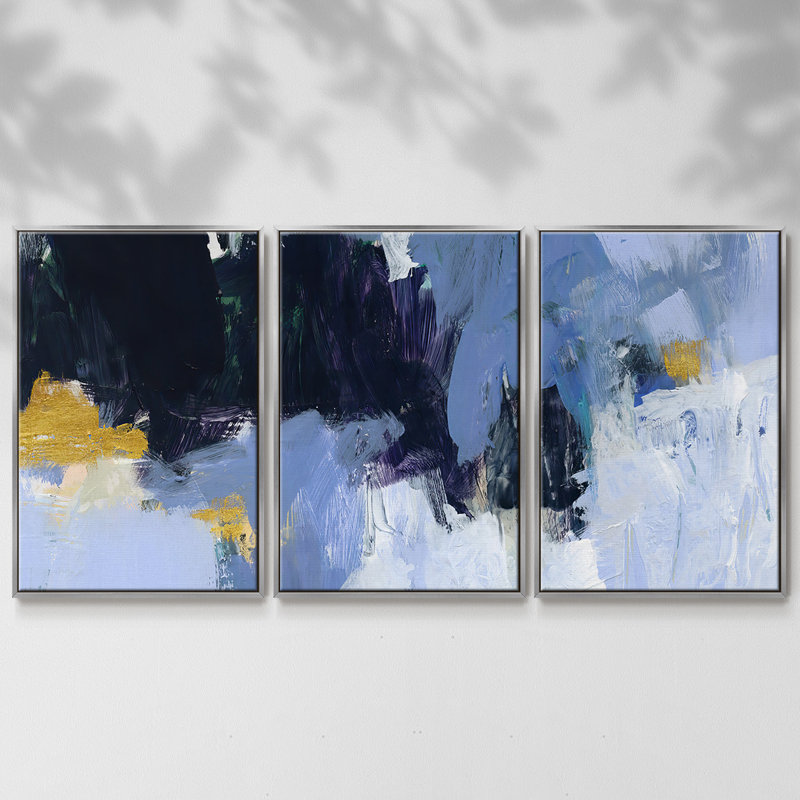Arctic Ledge I - Multi Piece Framed Canvas, 40" H x 78" W x 2" D, Silver
