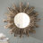Round Driftwood Framed Sunburst Wall Mirror