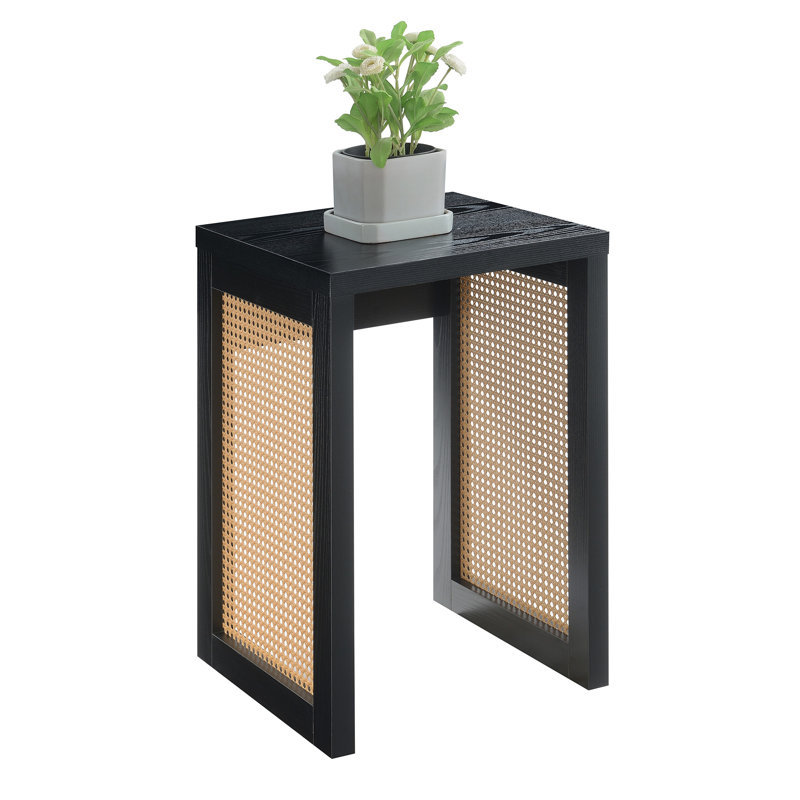 Siems End Table, Black/Barley Beige