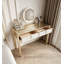 Coiffeuse de chambre à coucher en bois de cerisier de style luxueux et lumineux avec comptoir incrusté de coquillages