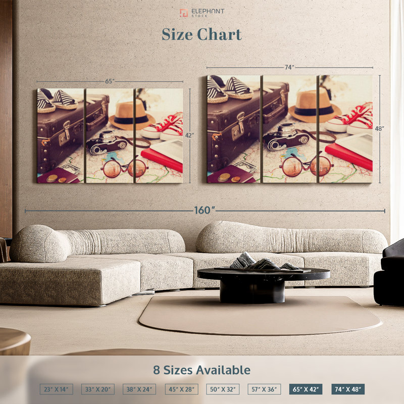 «Travel Photo Wall Art» sur toile, H 48 po x l 74 po x P 1,25 po