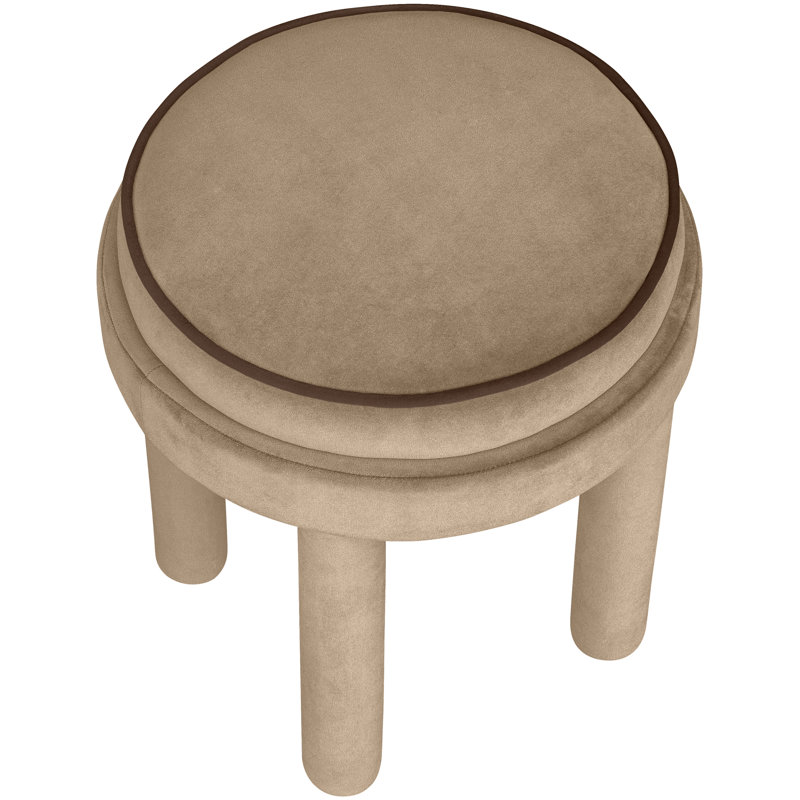 Repose-pieds / tabouret en velours beige Velin, Velours beige