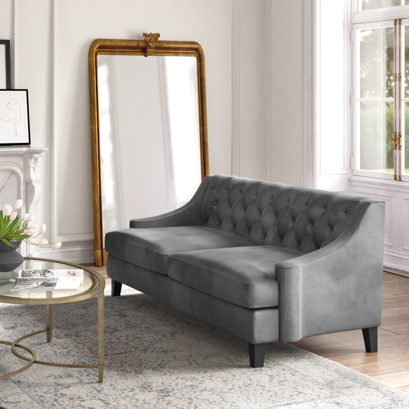 Asleigh Upholstered 85'' Sofa, Gray 