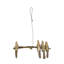 Mobile suspendu en bois flotté et quatre oiseaux, couleur crème, beige et marron, hauteur 61 cm
