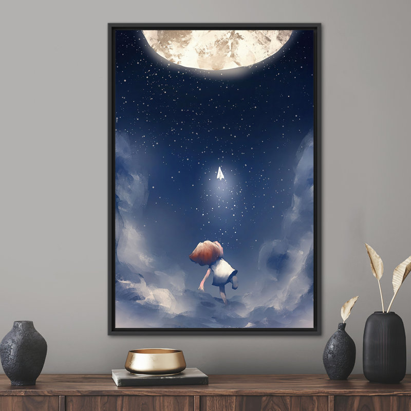 Print on Canvas, 30 cm H x 20 cm W, Black Floater Framed