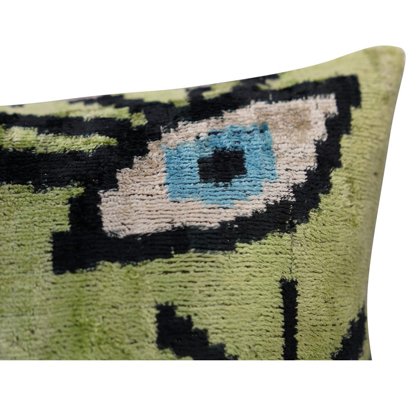 Velvet Square Pillow Cover & Insert, Green