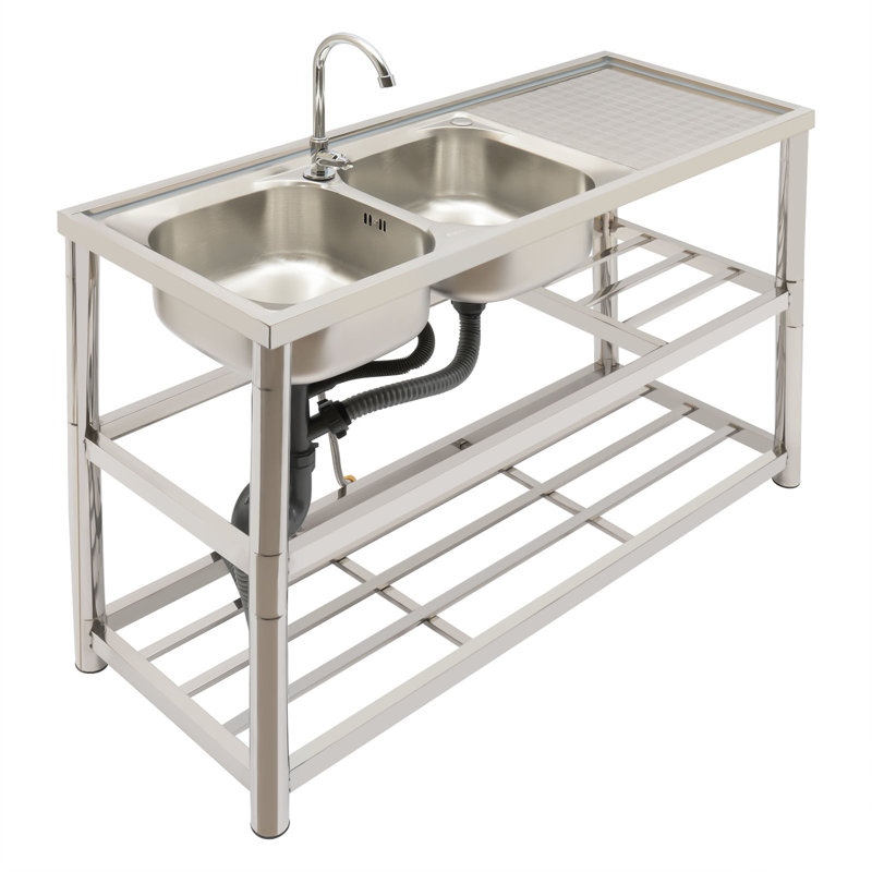 47'' L Double Bowl Stainless Steel Kitchen Sink