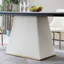 Table de salle à manger en pierre frittée de 71 po avec 6 chaises, blanc, teinté, table et chaise contemporaines à température, facile à entretenir, qualité de surface chauffante