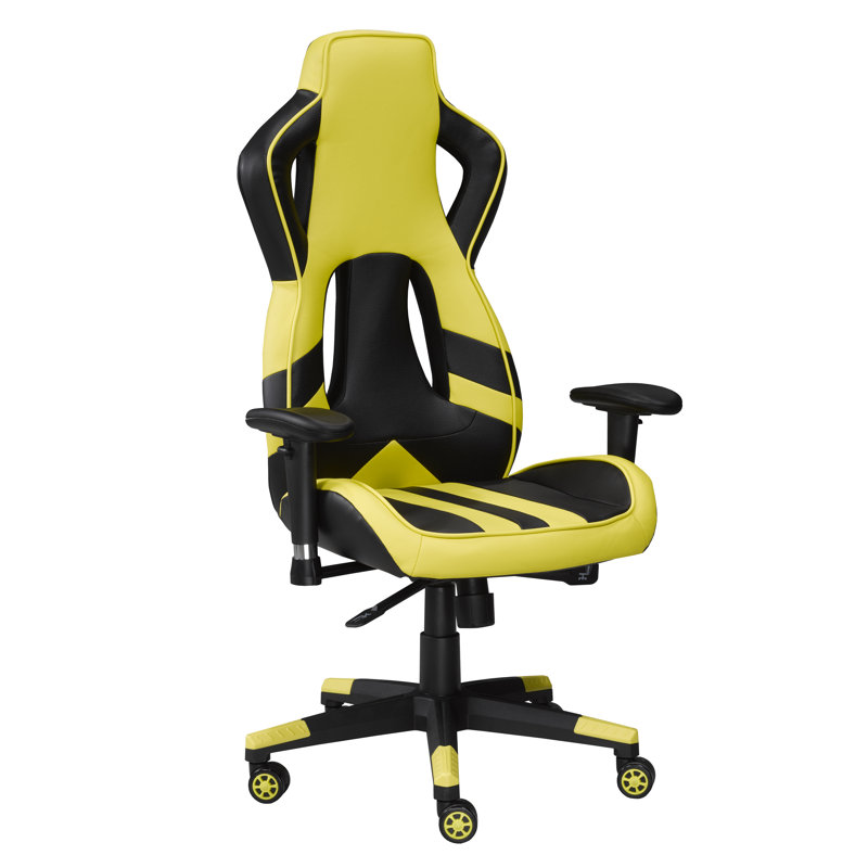 Fauteuil de jeu PC et de course, Noir / Jaune