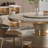White Natural Marble Round  Dining Table Sets