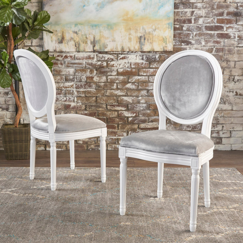 Chaise d'appoint Saratoga, Gris, Blanc
