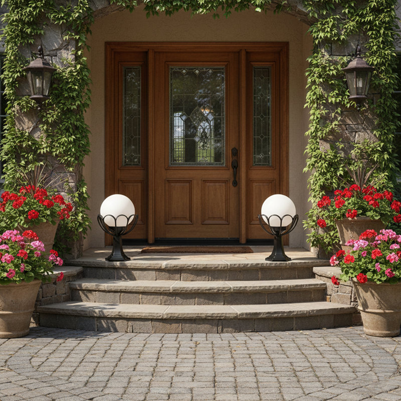 Seraphina 1-Light Outdoor Pedestal Globe