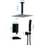 Ensemble de fabrication de douche 12 pouces, noir mat, acier inoxydable, avec douchette et douchette, fixation murale 12 po-124242047