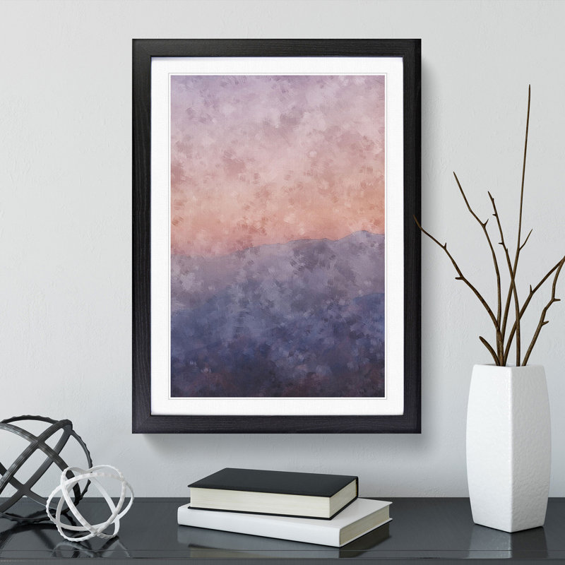 Sunset in California - Framed Print, 87cm H x 62cm W x 2cm D, Black Framed
