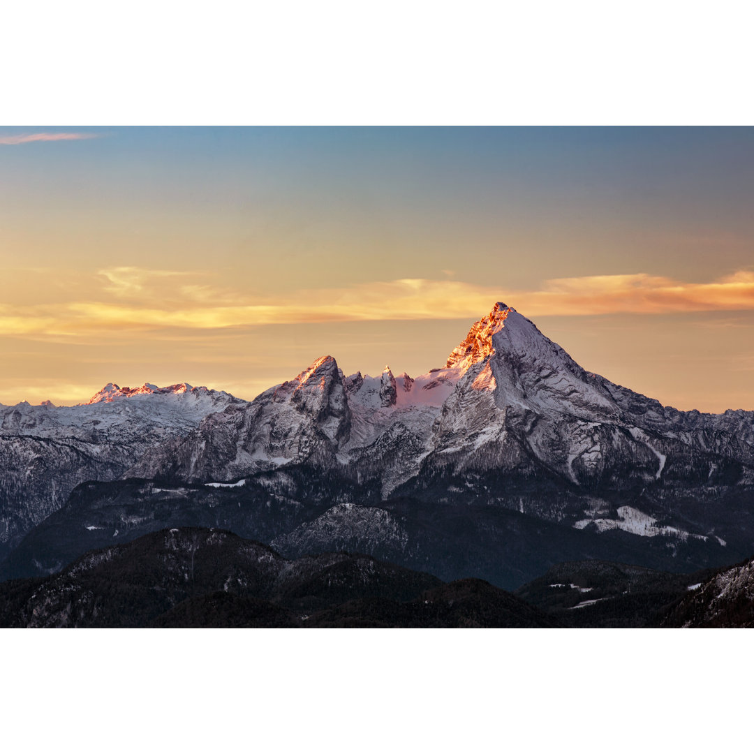 Watzmann bei Sonnenaufgang im Winter von DieterMeyrl - Drucken