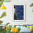 Gilt Indigo II - Matted and Framed Under Acrylic Glass, Large Living Room Wall Art-117797276-117797281