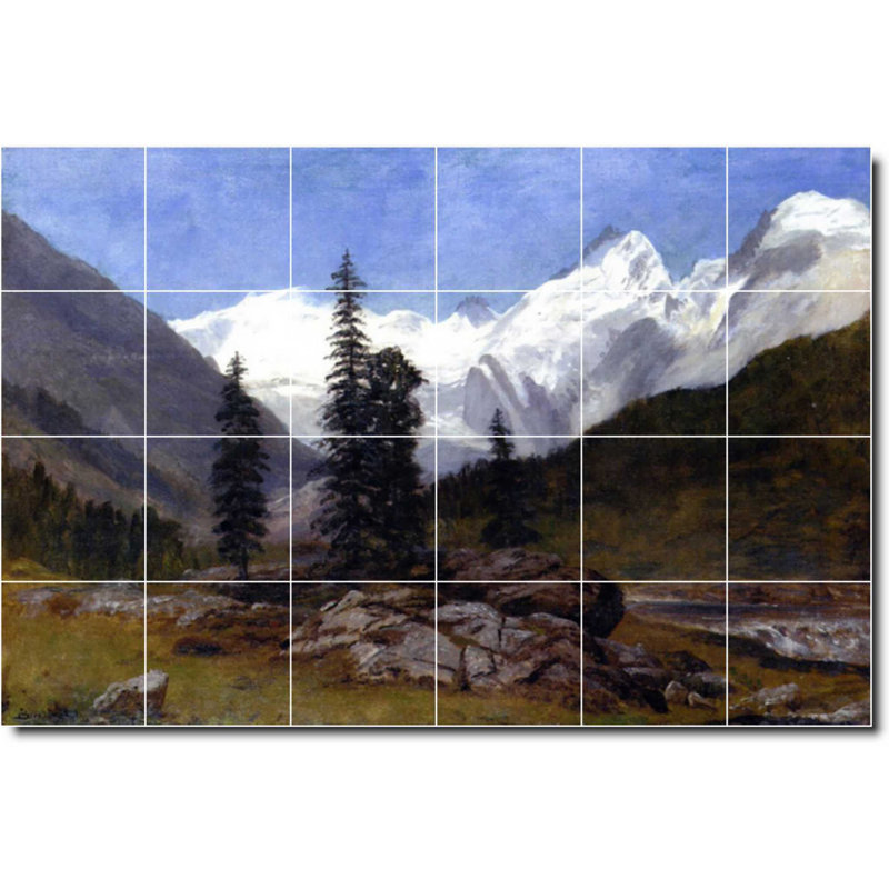 Carreau de céramique décorative 36 po x 24 po 6 po x 6 po, Paysage 497