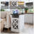Farmhouse End Table With Charging Station, Rustic Nightstand With Barn Door And Adjustable Shelf, Wooden Sofa Side Table With 3-Tier Storage For Living Room And Bedroom