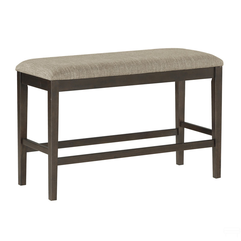 Banc à hauteur de comptoir 1 pièce en tissu de style décontracté
