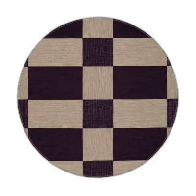 Tapis d'intérieur et d'extérieur à carreaux gris