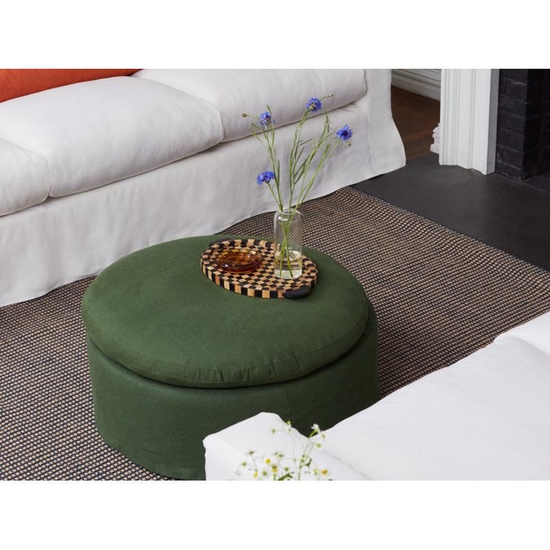 Evergreen Ottoman, Natural Hemp Blend