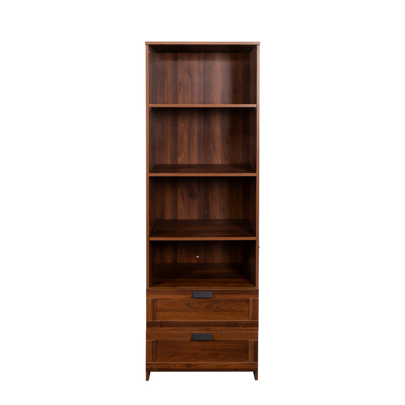 Bibliothèque moderne à 4 tablettes avec tiroirs, d'une hauteur de 72,08 po pour les bureaux à 4 niveaux