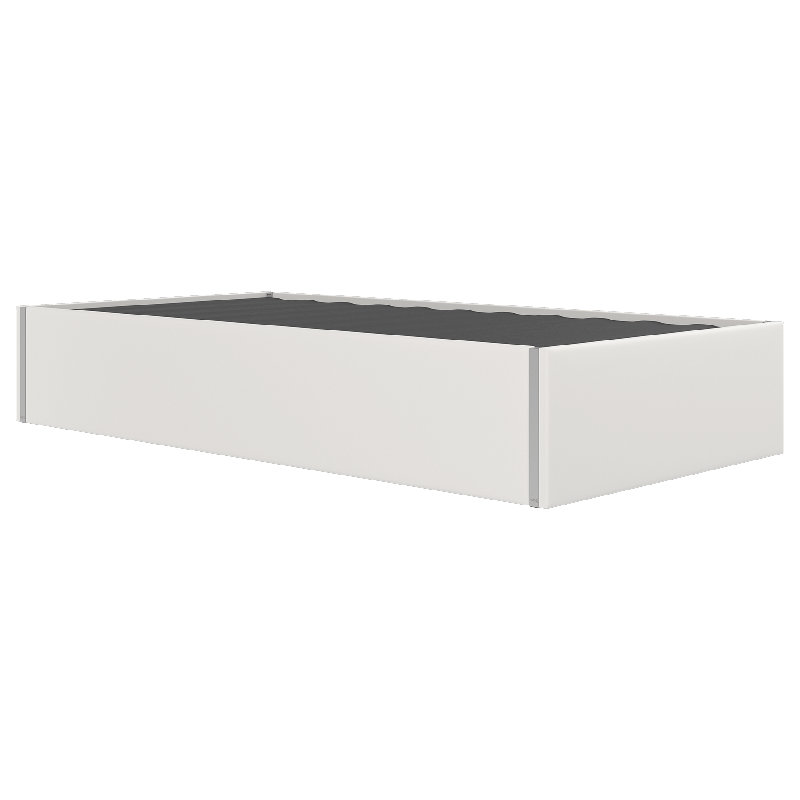 Sapan Upholstered Bed, Vintage Leather White Dov, Twin