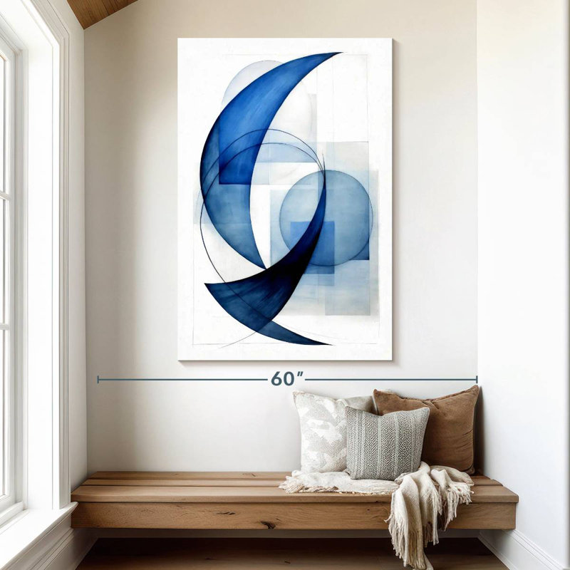 Avery Dynamic Blue Circles II, 51" H x 34" W
