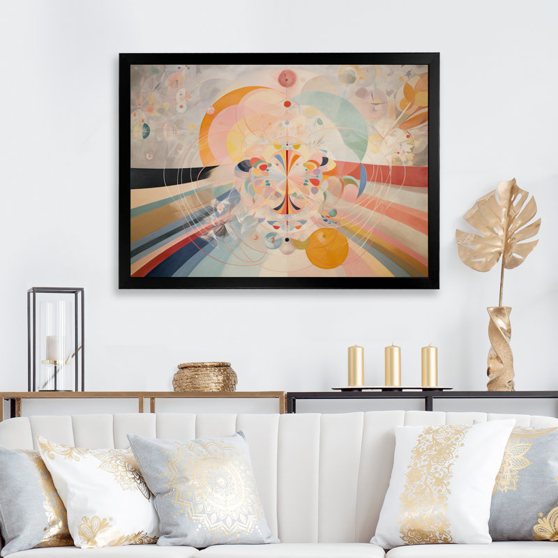 Reproduction d'art sur toile, spirale abstraite cosmique, H 12 po x l 20 po x P 1 po, Cadre simple noir